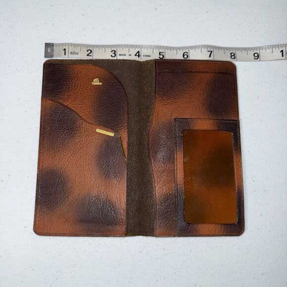 Nokona Vintage Genuine Steerhide Leather Tall Wallet Brown Tooled - Picture 6 of 7